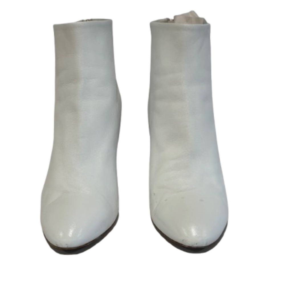 Chanel White Heels Ankle Boots